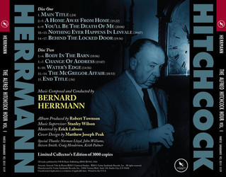 The Alfred Hitchcock Hour: Volume 1 Soundtrack (Bernard Herrmann) - CD Back cover