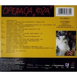 Operacja Koza Soundtrack (Various Artists, Piotr Rubik) - CD Back cover