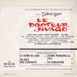 Le Docteur Jivago Soundtrack (Maurice Jarre) - CD Back cover