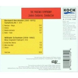 Herrmann: Symphony No. 1 / Schuman: New England Triptych Soundtrack (Bernard Herrmann, William Schuman) - CD Back cover