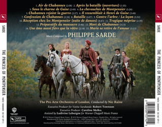 The Princess of Montpensier Soundtrack (Philippe Sarde) - CD Back cover