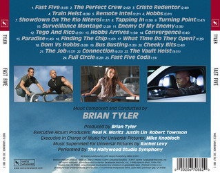 Fast Five Soundtrack (Brian Tyler) - CD Back cover