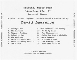 American Pie 2 Soundtrack (David Lawrence) - CD Back cover