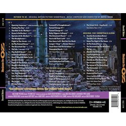 Return to Oz Soundtrack (David Shire) - CD Back cover