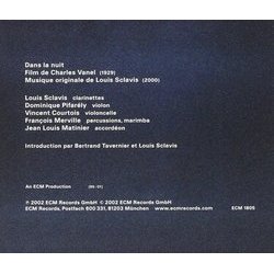 Dans La Nuit Soundtrack (Louis Sclavis) - CD Back cover