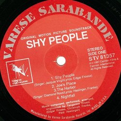 Shy People Soundtrack ( Tangerine Dream) - cd-cartula