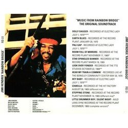 Rainbow Bridge Soundtrack (Jimi Hendrix) - CD Back cover