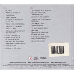 The Phantom of the Opera Soundtrack (Andrew Lloyd Webber) - CD Back cover