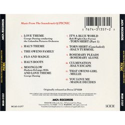 Picnic Soundtrack (Various Artists, George Duning) - CD Back cover