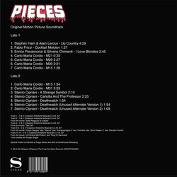 Pieces Soundtrack (Various Artists, Stelvio Cipriani, Carlo Maria Cordio, Fabio Frizzi) - CD Back cover