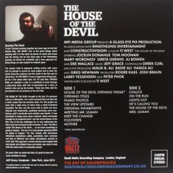The House of the Devil Soundtrack (Jeff Grace) - CD Back cover