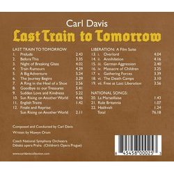 Last Train To Tomorrow Soundtrack (Carl Davis) - CD Back cover