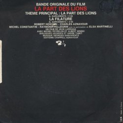 La Part des Lions Soundtrack (Georges Garvarentz) - CD Back cover