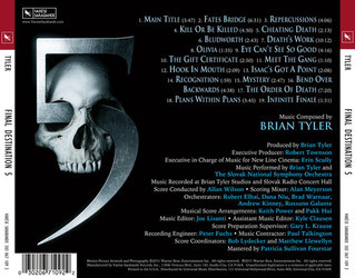 Final Destination 5 Soundtrack (Brian Tyler) - CD Back cover
