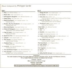 Philippe Sarde: Themes from Original Soundtracks Soundtrack (Philippe Sarde) - CD Back cover