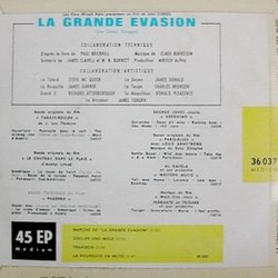 La Grande vasion Soundtrack (Elmer Bernstein) - CD Back cover