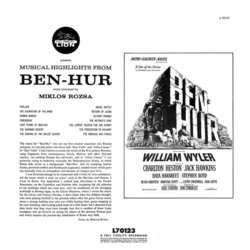 Musical Highlights From Ben-Hur Soundtrack (Mikls Rzsa) - CD Back cover