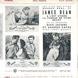 Les Airs des Films de James Dean Soundtrack (Various Artists, Dick Jacobs, Leonard Rosenman, Dimitri Tiomkin) - CD Back cover