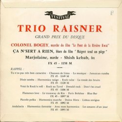 Trio Rainer: Le Pont de la Rivire Kwai / Maigret tend un Pige Soundtrack (Malcolm Arnold, Paul Misraki, Trio Raisner) - CD Back cover