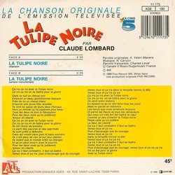 La Tulipe Noire Soundtrack (Various Artists, Charles Level, Claude Lombard) - CD Achterzijde