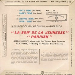 Parrish Soundtrack (Max Steiner) - CD Back cover