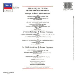 Les Musiques de Films de Bernard Herrmann Soundtrack (Bernard Herrmann) - CD Back cover