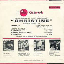 Christine Soundtrack (Georges Auric) - CD Back cover