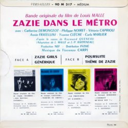 Zazie dans le mtro Soundtrack (Fiorenzo Carpi, Andr Pontin) - CD Back cover