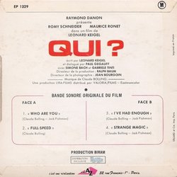 Qui ? Soundtrack (Claude Bolling, Jack Fishman) - CD Back cover