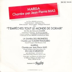 T'empches tout le Monde de dormir Soundtrack (Cesarius Alvim, Jean-Pierre Mas, Claude Nougaro, Aldo Romano) - CD Back cover
