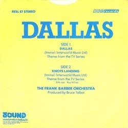 Dallas Soundtrack (The Frank Barber Orchestra, Jerrold Immel) - CD Back cover