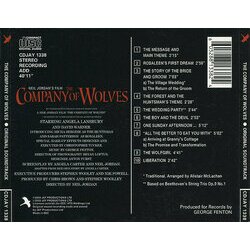 The Company of Wolves Soundtrack (George Fenton) - CD Back cover