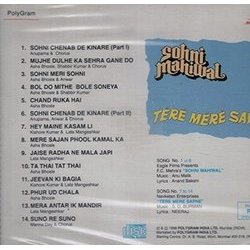Sohni Mahiwal / Tere Mere Sapne Soundtrack (Various Artists, Anand Bakshi, Sachin Dev Burman, Anu Malik, Neeraj Saeedi) - CD Back cover