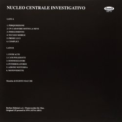 Nucleo Centrale Operativo Soundtrack (Egisto Macchi) - CD Back cover