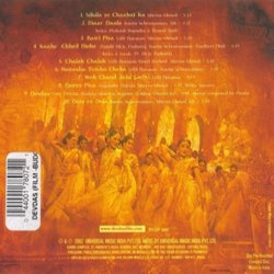 Devdas Soundtrack (Various Artists) - CD Back cover