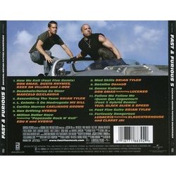 Fast & Furious 5: Rio Heist Soundtrack (Various Artists
, Brian Tyler) - CD Trasero