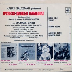 Ipcress - Danger Immdiat Soundtrack (John Barry) - CD Achterzijde