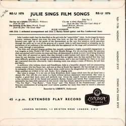   Julie Sings Film Songs Soundtrack (Various Artists) - CD Back cover