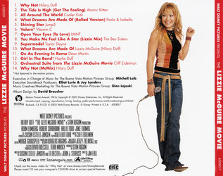 The Lizzie McGuire Movie Soundtrack (Various Artists, Cliff Eidelman) - CD Back cover