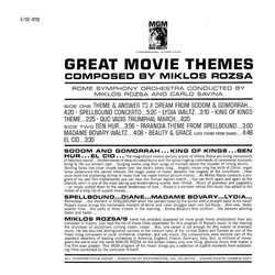 Great Movie Themes Soundtrack (Mikls Rzsa) - CD Back cover