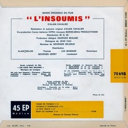 L'Insoumis Soundtrack (Georges Delerue) - CD Back cover