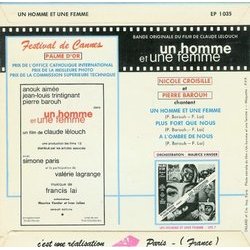 Un Homme et une Femme Soundtrack (Francis Lai) - CD Back cover