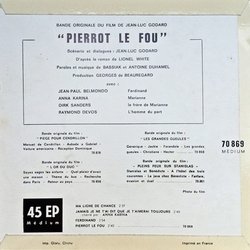 Pierrot le fou Soundtrack (Antoine Duhamel) - CD Back cover