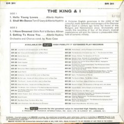 The King and I Soundtrack (Russ Case, Alfred Newman) - CD Back cover