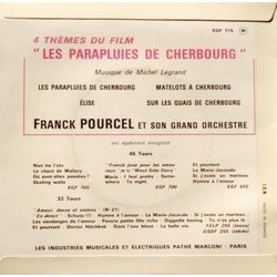 Franck joue... Les Parapluies de Cherbourg Soundtrack (Michel Legrand, Franck Pourcel) - CD Back cover