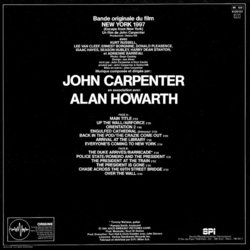 New-York 1997 Soundtrack (John Carpenter, Alan Howarth) - CD Back cover