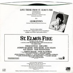 Love Theme From St. Elmo's Fire Soundtrack (David Foster) - CD Back cover
