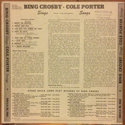 Bing Crosby Sings Cole Porter Songs Soundtrack (Cole Porter) - CD Back cover