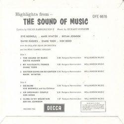 The Six Top Songs From The Sound Of Music Soundtrack (Various Artists) - CD Back cover