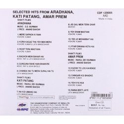 Aradhana / Kati Patang / Amar Prem Soundtrack (Various Artists, Anand Bakshi, Rahul Dev Burman, Sachin Dev Burman) - CD Back cover